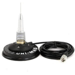 Rugged Radios UNI-MAG black magnetic antenna base with NMO connector and integrated coaxial cable