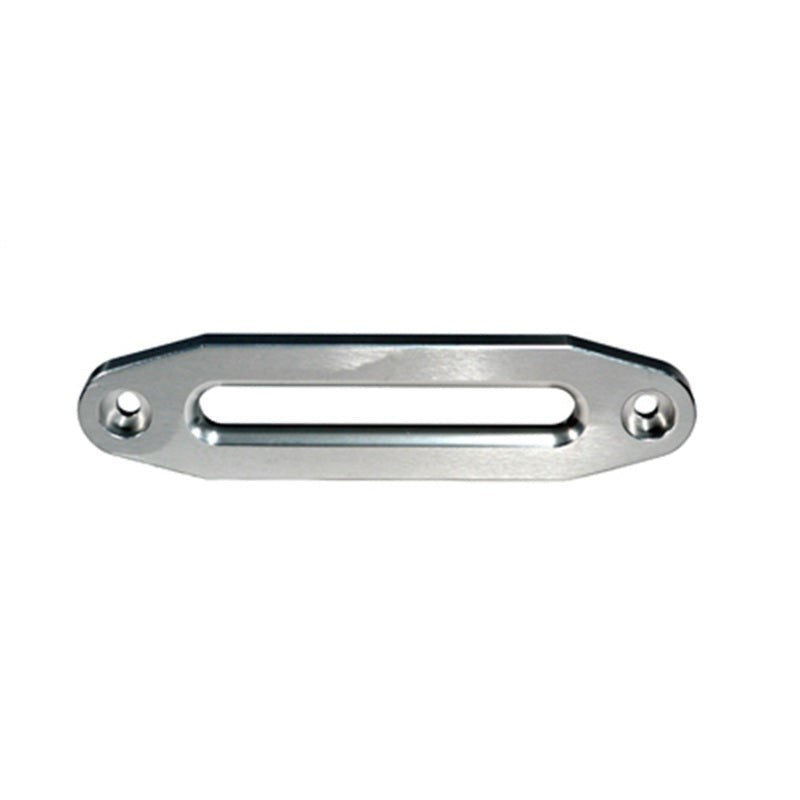 Machined aluminum hawse winch fairlead for synthetic rope by Rugged Ridge.