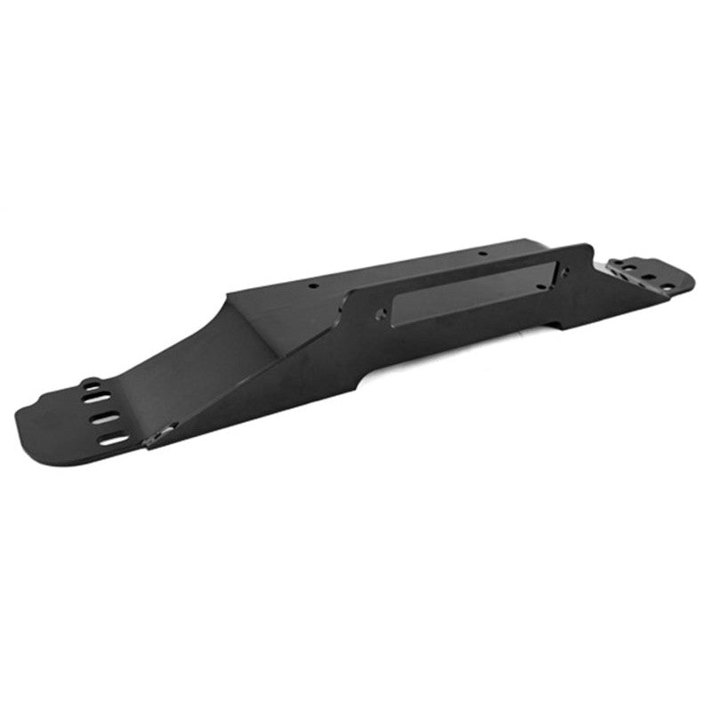 Black powder coated heavy-duty steel raised winch mounting plate for 1987-2006 Jeep Wrangler.