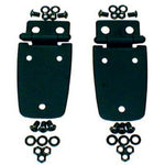 Pair of Rugged Ridge semi-gloss black powder-coated steel hood hinges for 1997-2006 Jeep Wrangler