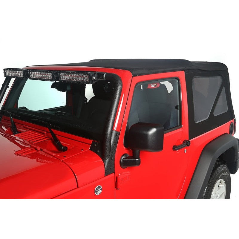 Rugged Ridge Black Diamond replacement soft top fabric with tinted windows for 2010-2018 Jeep Wrangler JK 2-Door.