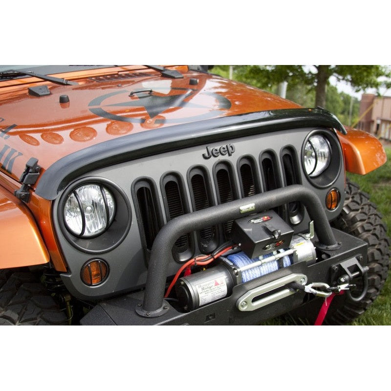 Smoked acrylic wraparound bug deflector for 2007-2018 Jeep Wrangler