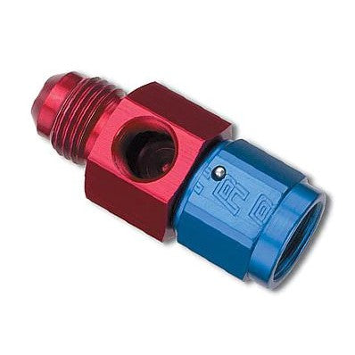 Black anodized Russell 6061-T6 aluminum 5/16 inch SAE quick disconnect female to -6 AN straight hose end