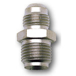 Russell Endura finish steel power steering adapter fitting showing -6 AN male to 5/8-18 inverted flare threads