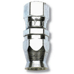 Straight steel -6 AN power steering hose end with Russell Endura nickel plating and high-pressure PTFE connection.