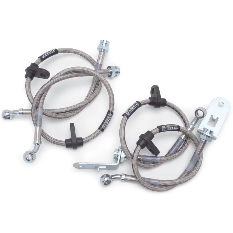 Russell Performance stainless steel braided brake line kit with zinc-plated fittings for Acura Integra Type R.