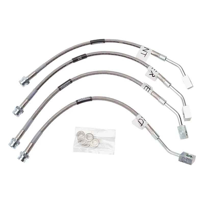 Stainless steel braided brake line kit with zinc-plated fittings for 1997-2004 C5 Corvette