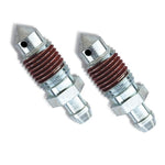 Pair of Russell 10mm x 1.00 Speed Bleeder screws with pre-applied thread sealant and black rubber dust caps.