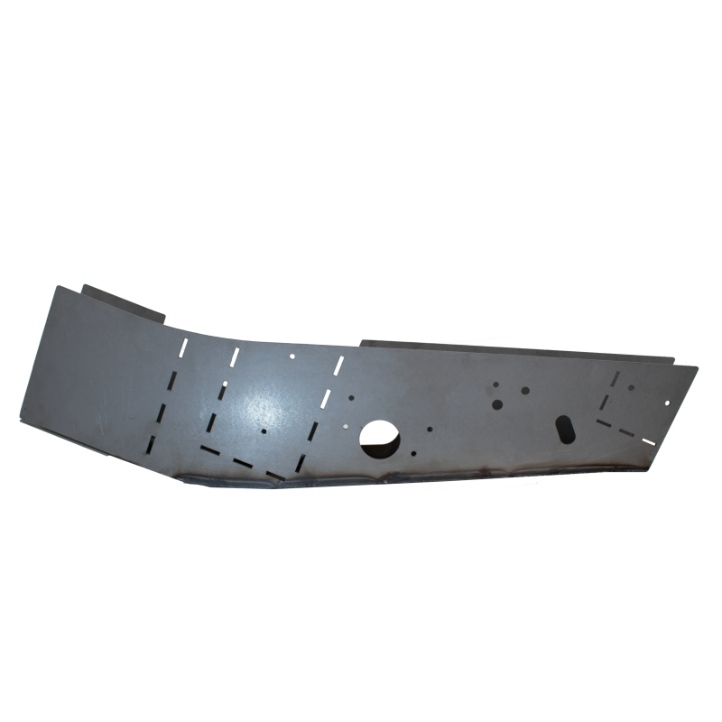 Weld-in steel rear mid frame repair section for the driver side of a 2007-2013 Chevy Silverado or GMC Sierra.