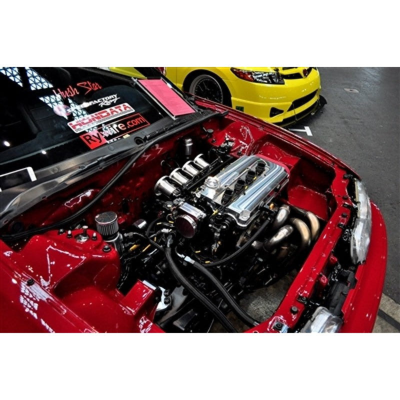 Rywire Hondata CPR coil-on-plug wiring harness featuring high-temperature braided loom and multi-pin connector.