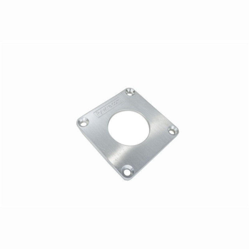 Rywire small 3x3 inch mil-spec connector firewall plate featuring a center circular cutout and pre-drilled mounting holes