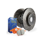 S8 Kits Orangestuff brake pads and GD series dimpled and slotted rotors with caliper lubricant