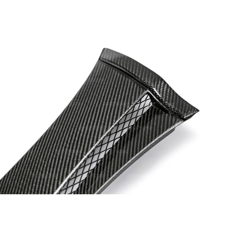 Seibon Carbon Fiber Fender Caps in 3K 2x2 twill weave with a glossy clear coat finish.