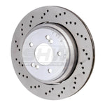 SHW cross-drilled lightweight left rear brake rotor for 2001-2008 BMW M3 and Z4 M