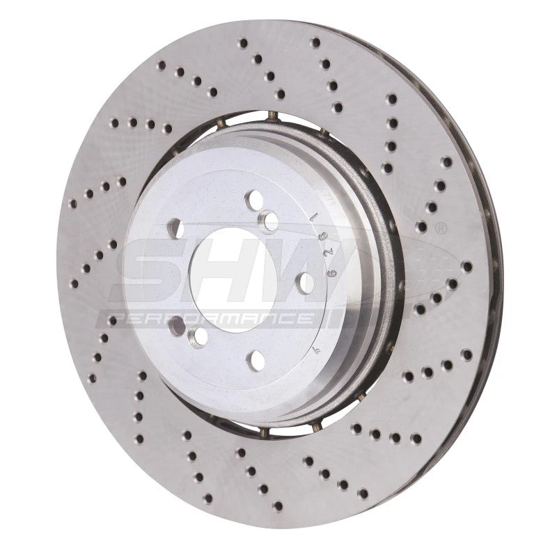 SHW right rear cross-drilled lightweight brake rotor BRR48081 for 2006-2010 BMW M5 and M6
