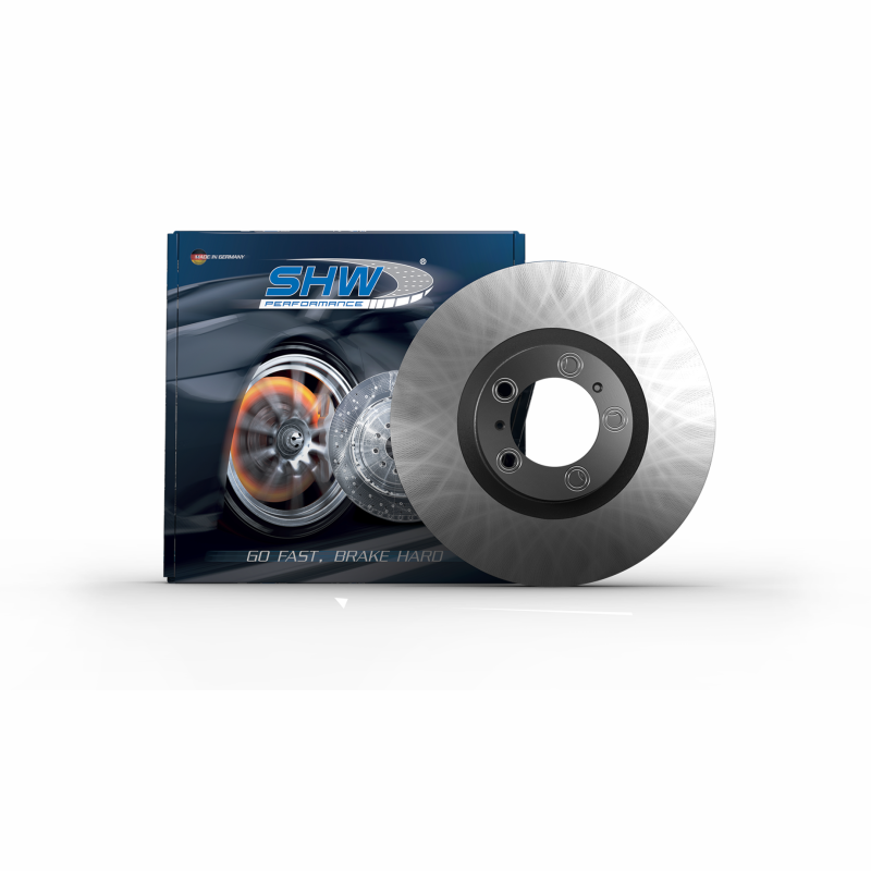 SHW rear smooth monobloc ventilated brake rotor for 2005-2018 Audi Q7, Porsche Cayenne, and VW Touareg.