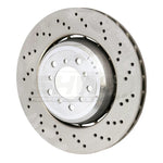 SHW BFR42852 cross-drilled lightweight front right brake rotor for BMW M3 and 1 Series M.