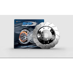 SHW lightweight front wavy brake rotor with drilled and dimpled finish for Audi R8 and RS5.