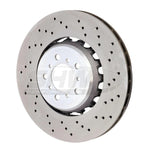SHW right front cross-drilled lightweight brake rotor for BMW M2, M3, and M4 models.