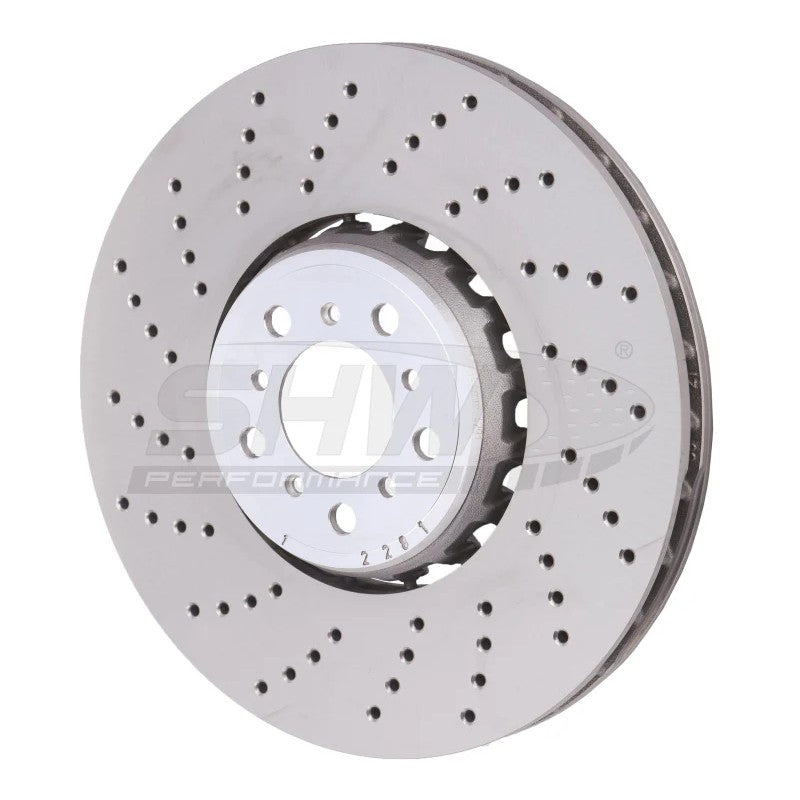 SHW cross-drilled lightweight left front brake rotor for 2015-2019 BMW X5 M and X6 M models