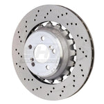 SHW cross-drilled lightweight left rear brake rotor for 2015-2019 BMW X5 M and X6 M