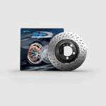 SHW cross-drilled lightweight brake rotor for the right rear position of a 2003 Audi RS6.