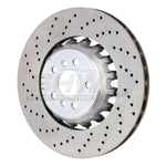 SHW cross-drilled lightweight left rear brake rotor for 2020-2025 BMW X5 and X6