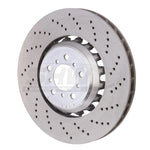 SHW Right Front cross-drilled lightweight brake rotor for 2016-2021 BMW M2 3.0L models.
