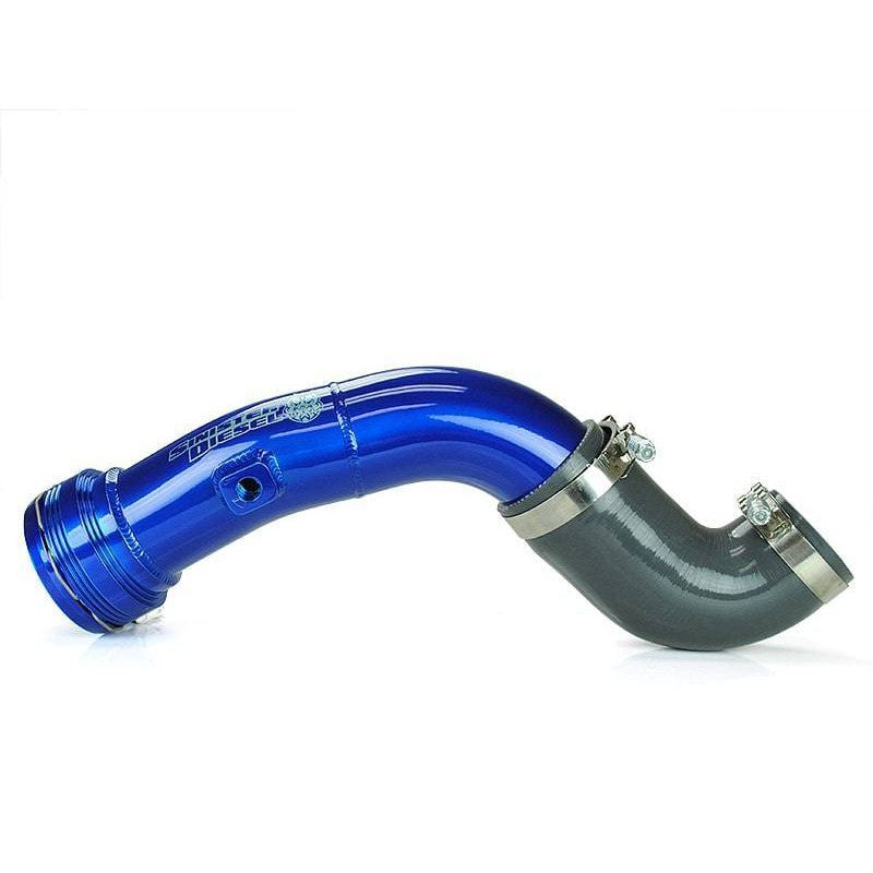 Sinister Blue powder coated 3 inch aluminum cold side charge pipe with 4-ply silicone boot and T-bolt clamps