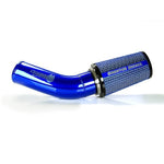 Sinister Blue powder coated aluminum intake tube with reusable cotton filter for Ford 7.3L Powerstroke diesel engines