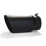 Sinister Diesel black ceramic coated 304 stainless steel exhaust tip with 5-inch inlet and 6-inch rolled outlet edge.
