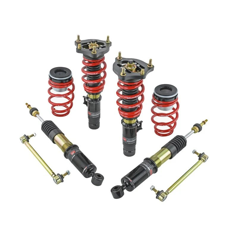 Skunk2 Pro-ST coilover kit with gold zinc plated shock bodies and red springs for 2017-2020 Honda Civic Si