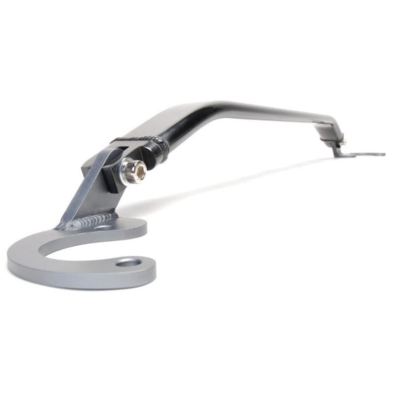 Skunk2 Black Series front upper strut tower bar with black 6061 aluminum bar and hard anodized mounting brackets.