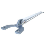 Polished Skunk2 6061 aluminum rear upper strut tower bar with black hard-anodized brackets and nameplate.