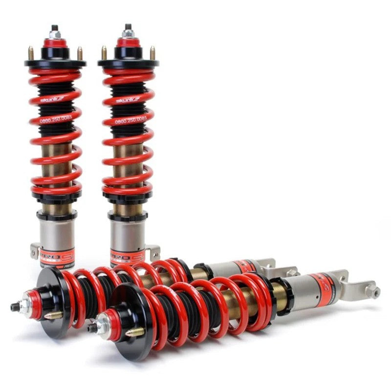 Skunk2 Pro S II mono-tube adjustable coilovers with 8K spring rates for 1992-2001 Honda and Acura models.