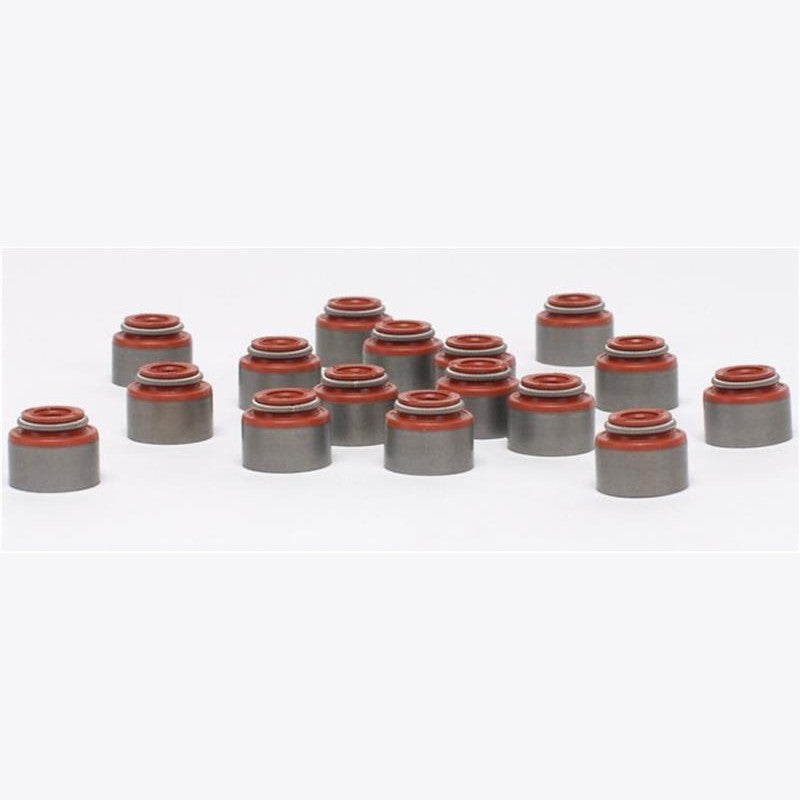 Skunk2 Viton valve stem seal kit for Honda 5.5mm valves featuring specialized brown and blue Viton seals with metal springs.