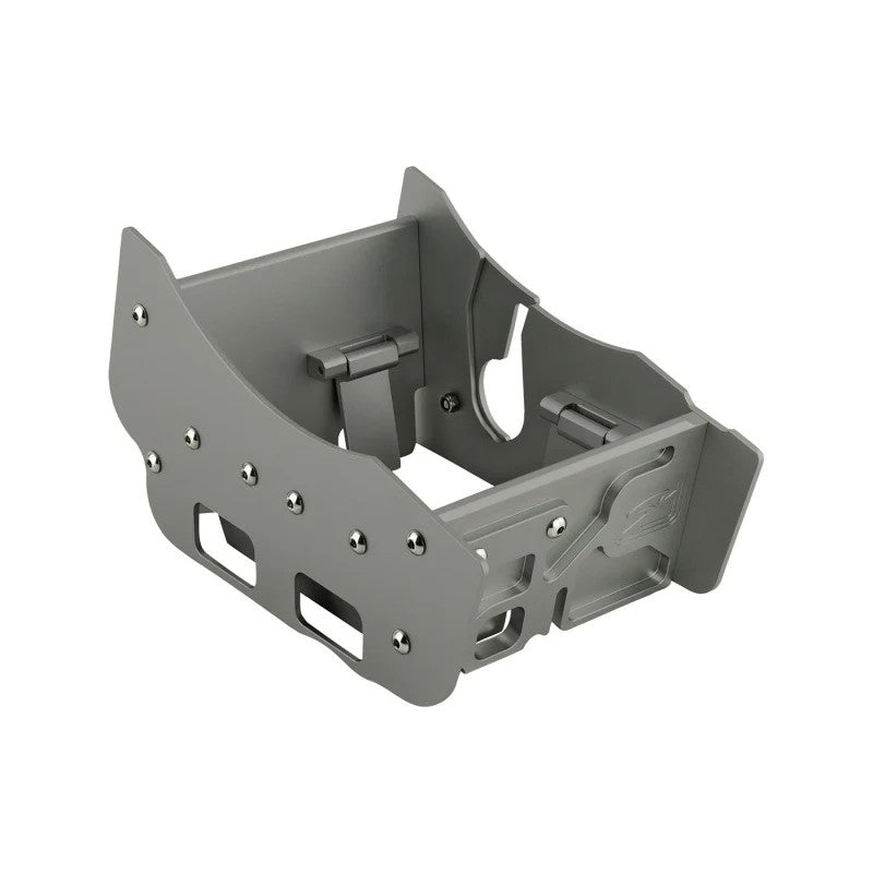 Billet aluminum oil pan baffle for Honda K-Series engines featuring integrated trap doors and dividers.