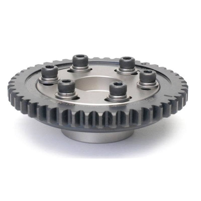 Skunk2 Pro Series K-series exhaust cam gear with 6-bolt design and 7075-T6 billet aluminum construction.