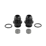 Skunk2 black anodized billet aluminum intake and exhaust port covers for Honda K-Series engines.