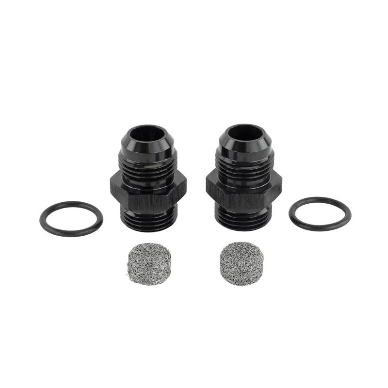Skunk2 black anodized billet aluminum intake and exhaust port covers for Honda K-Series engines.