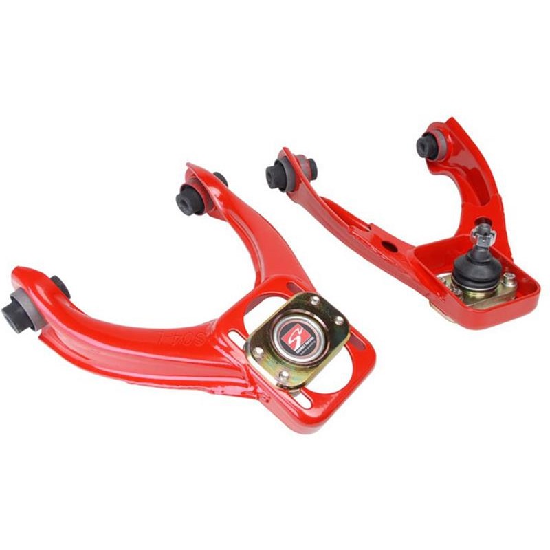 Pair of Skunk2 Pro Series front camber arms with cadmium-plated forged ball joints for 1996-2000 Honda Civic.