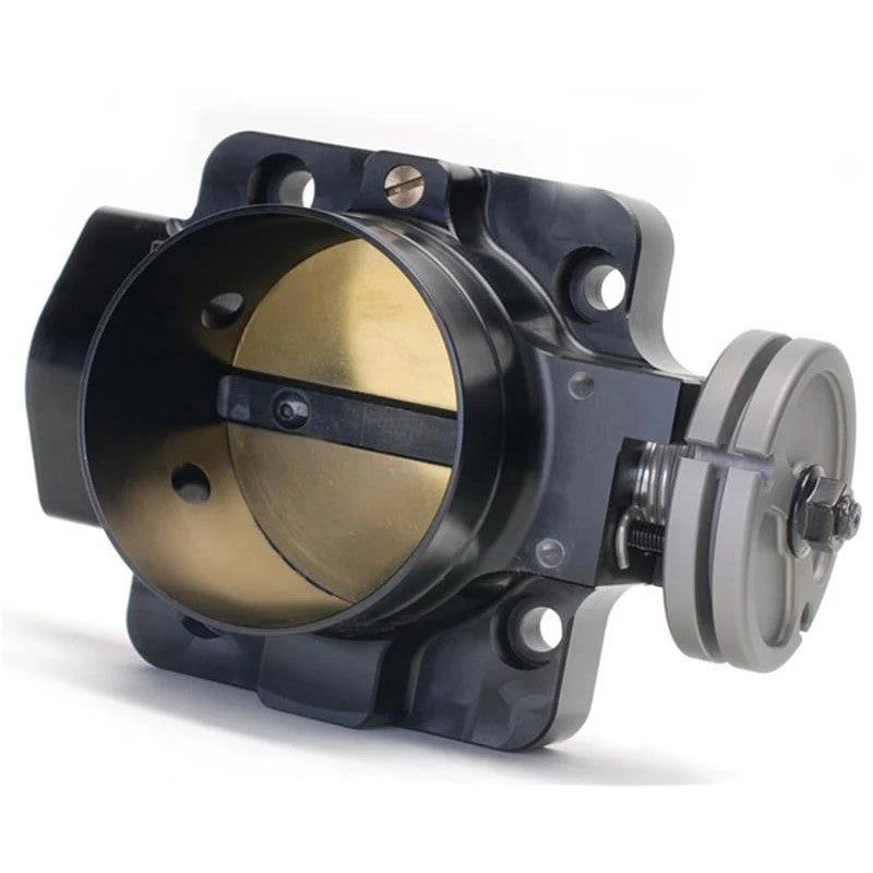 Skunk2 Pro Series Black Series 68mm billet aluminum throttle body with hard-anodized finish and integrated badge.
