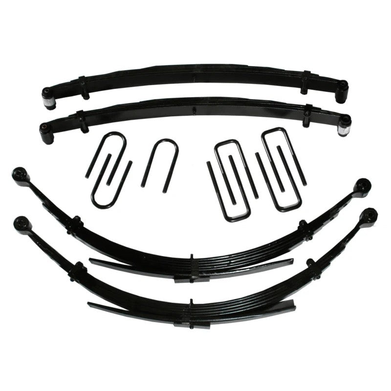 Skyjacker suspension lift system with black powder-coated components for 1989-1993 Dodge W250 and W350 Cummins Diesel.