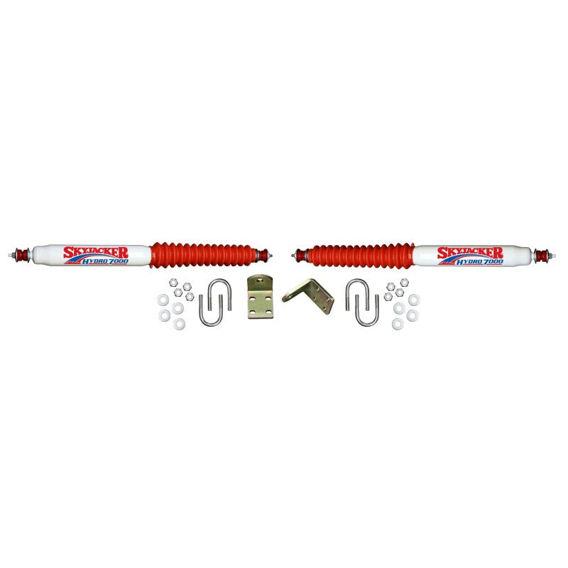 Skyjacker 7210 steering stabilizer shock absorber with mounting hardware for 1970-1979 Ford trucks.