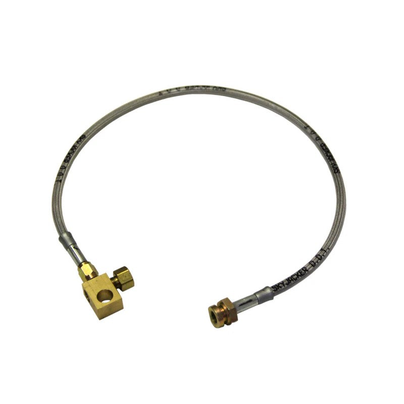 Skyjacker RBL41 stainless steel braided brake hose with brass fittings and clear polyurethane coating