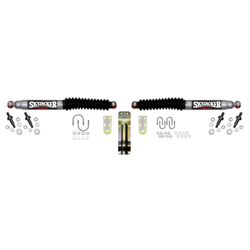 Skyjacker 9220 white hydraulic steering stabilizer dampening shock for classic 4WD trucks and SUVs.