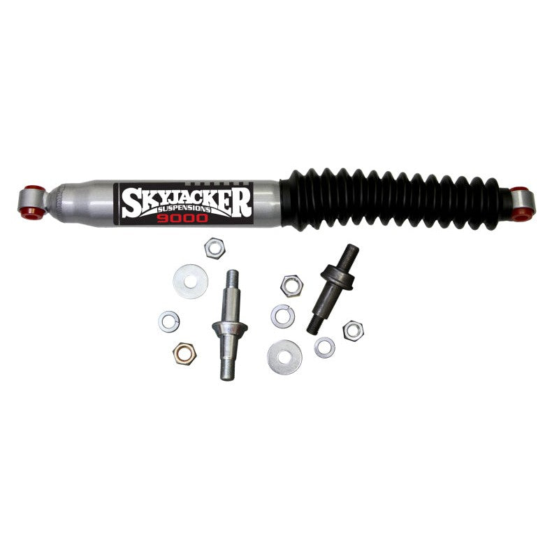 Skyjacker steering damper shock with protective boot and mounting hardware for classic Chevrolet and GMC 4WD trucks