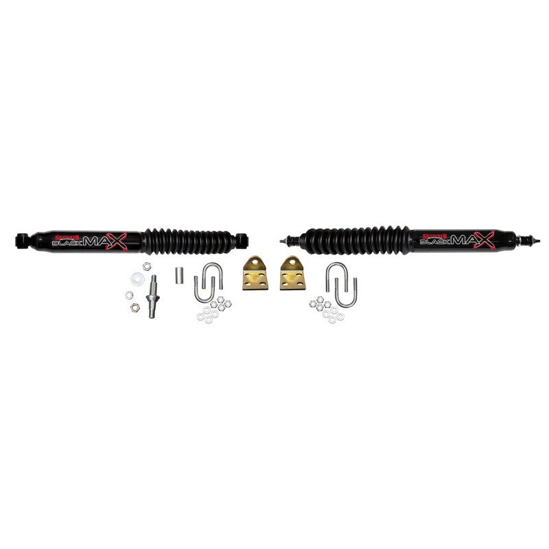 Black Skyjacker steering damper stabilizer kit for 1997-2016 Jeep Wrangler