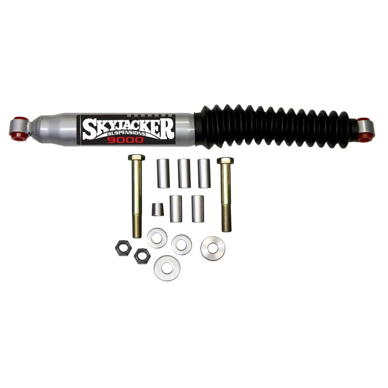 Skyjacker 9017 steering damper kit with hydraulic cylinder, protective boot, and mounting hardware