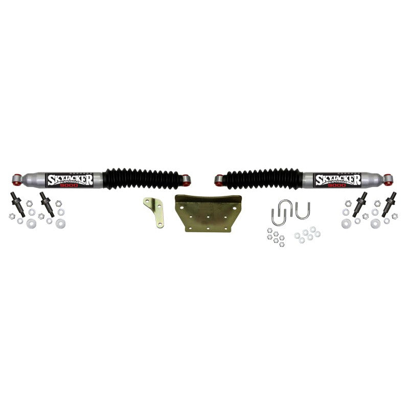Skyjacker 9299 steering damper shock and mounting hardware for 1999-2005 Ford F-Series Super Duty trucks.